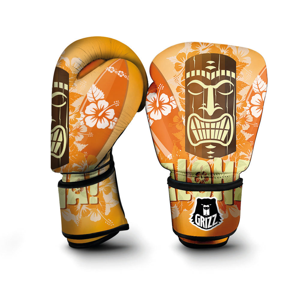 Tiki Aloha Print Boxing Gloves-grizzshop