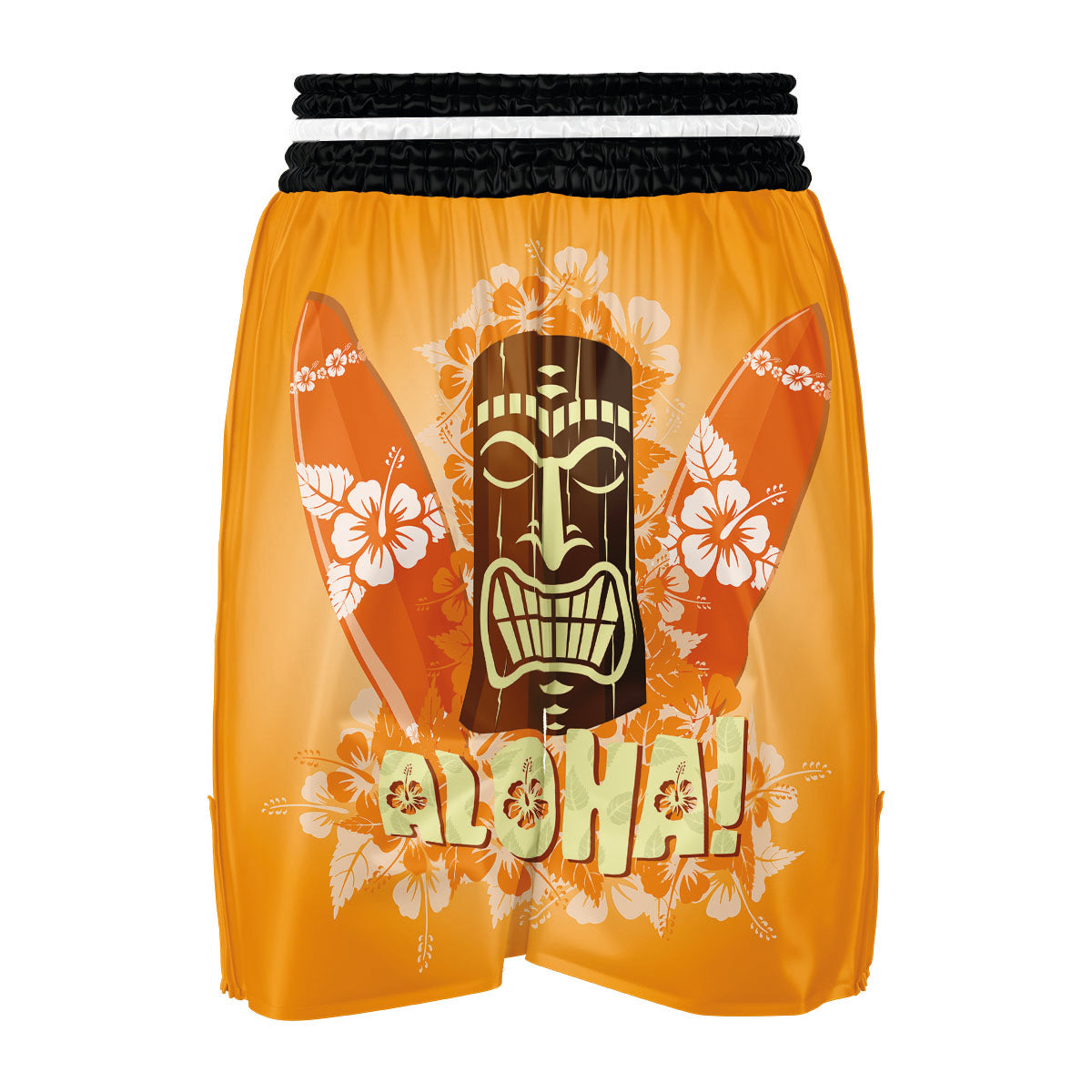 Tiki Aloha Print Boxing Shorts-grizzshop