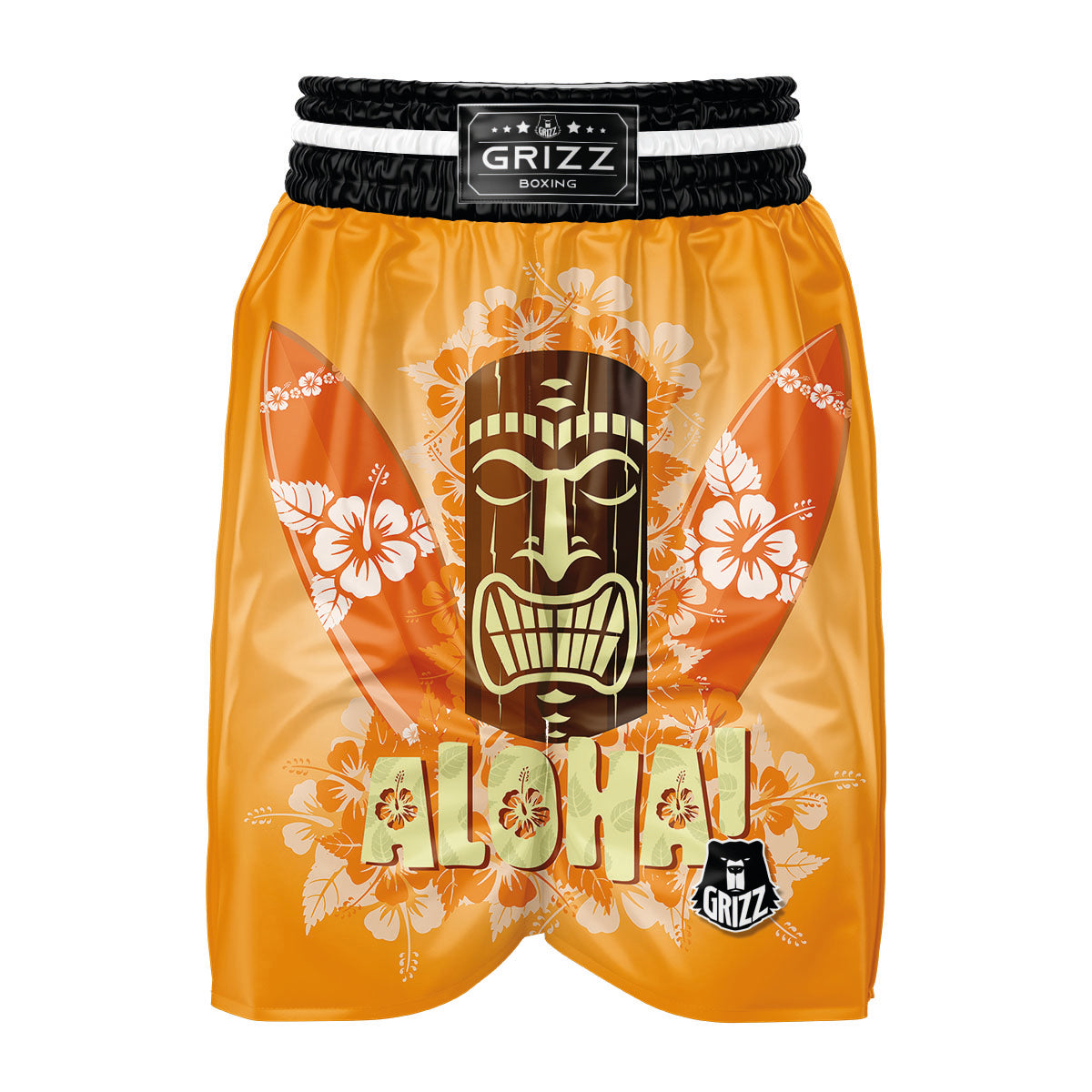 Tiki Aloha Print Boxing Shorts-grizzshop