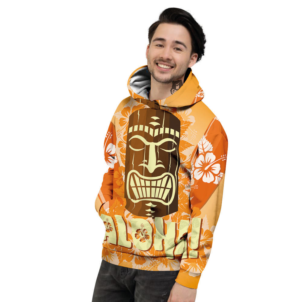 Tiki Aloha Print Men's Hoodie-grizzshop