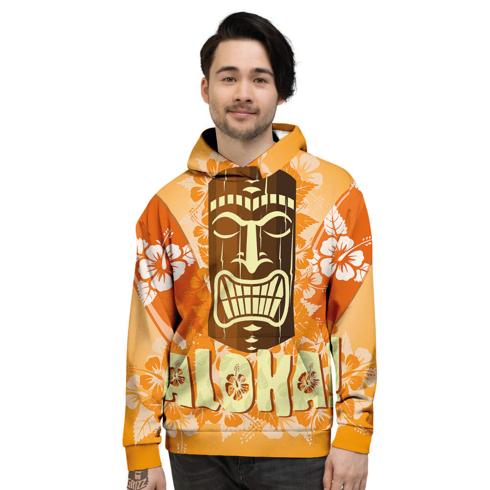 Tiki Aloha Print Men's Hoodie-grizzshop