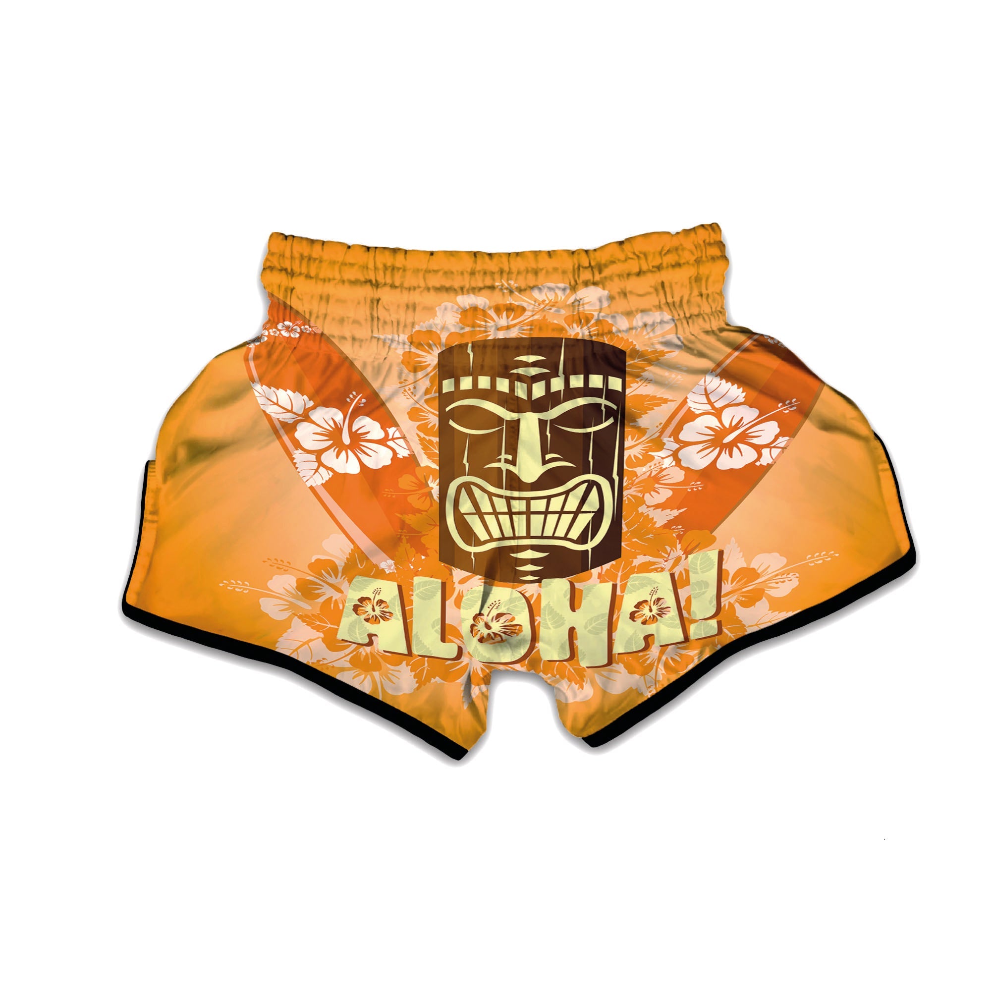 Tiki Aloha Print Muay Thai Boxing Shorts-grizzshop