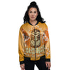 Tiki Aloha Print Women's Bomber Jacket-grizzshop