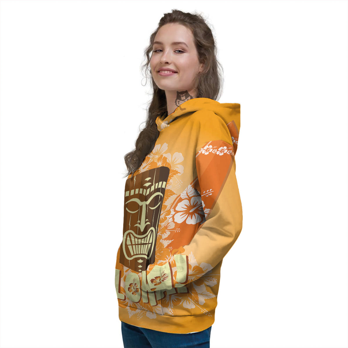Tiki Aloha Print Women's Hoodie-grizzshop