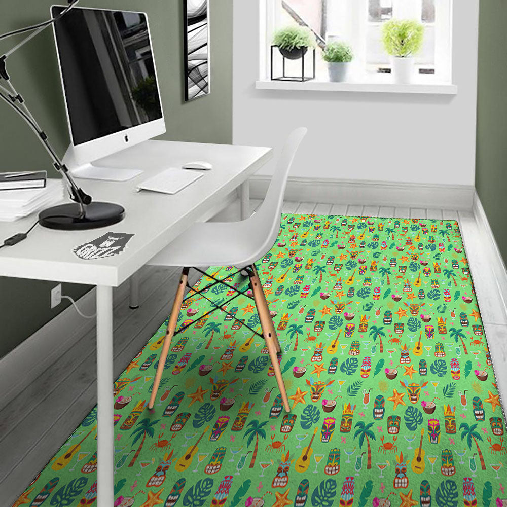 Tiki Colorful Print Pattern Floor Mat-grizzshop