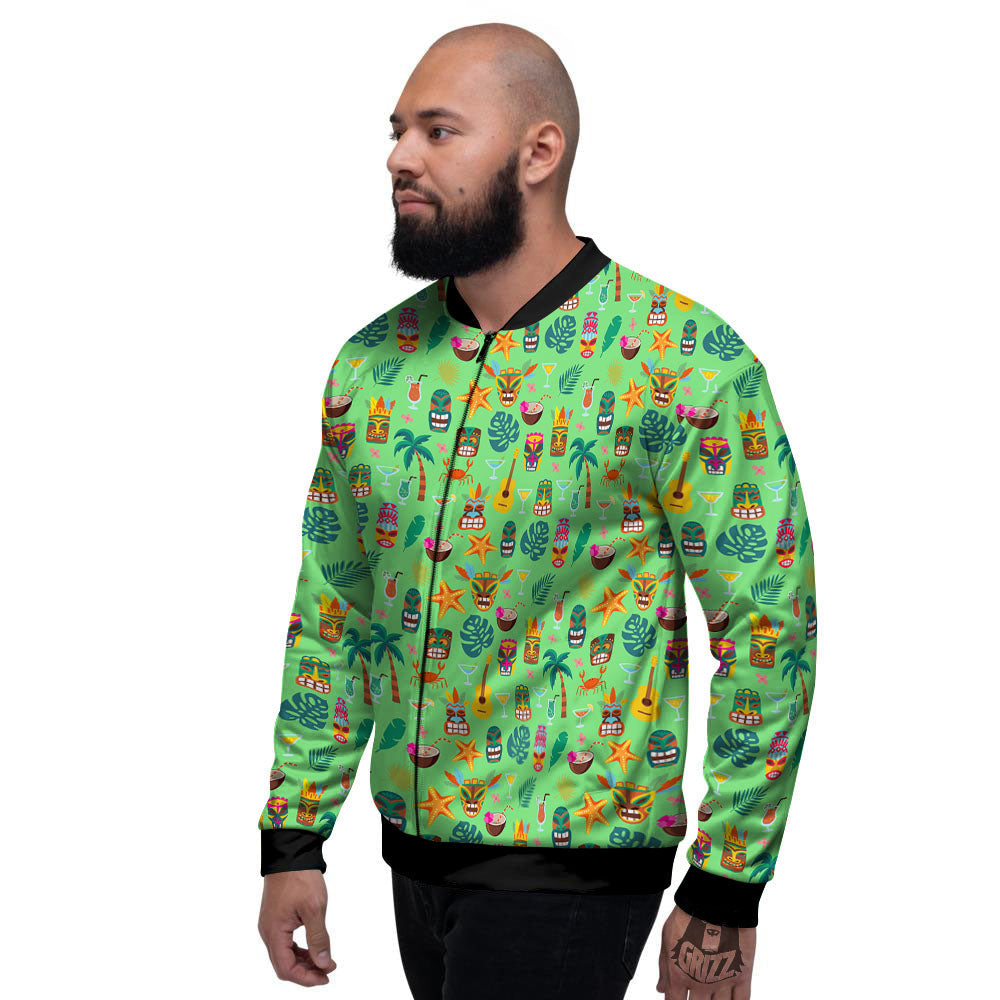 Tiki Colorful Print Pattern Men's Bomber Jacket-grizzshop