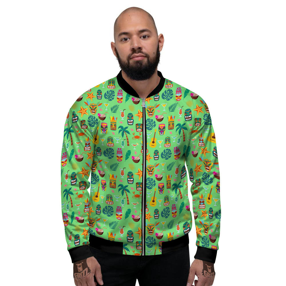 Tiki Colorful Print Pattern Men's Bomber Jacket-grizzshop