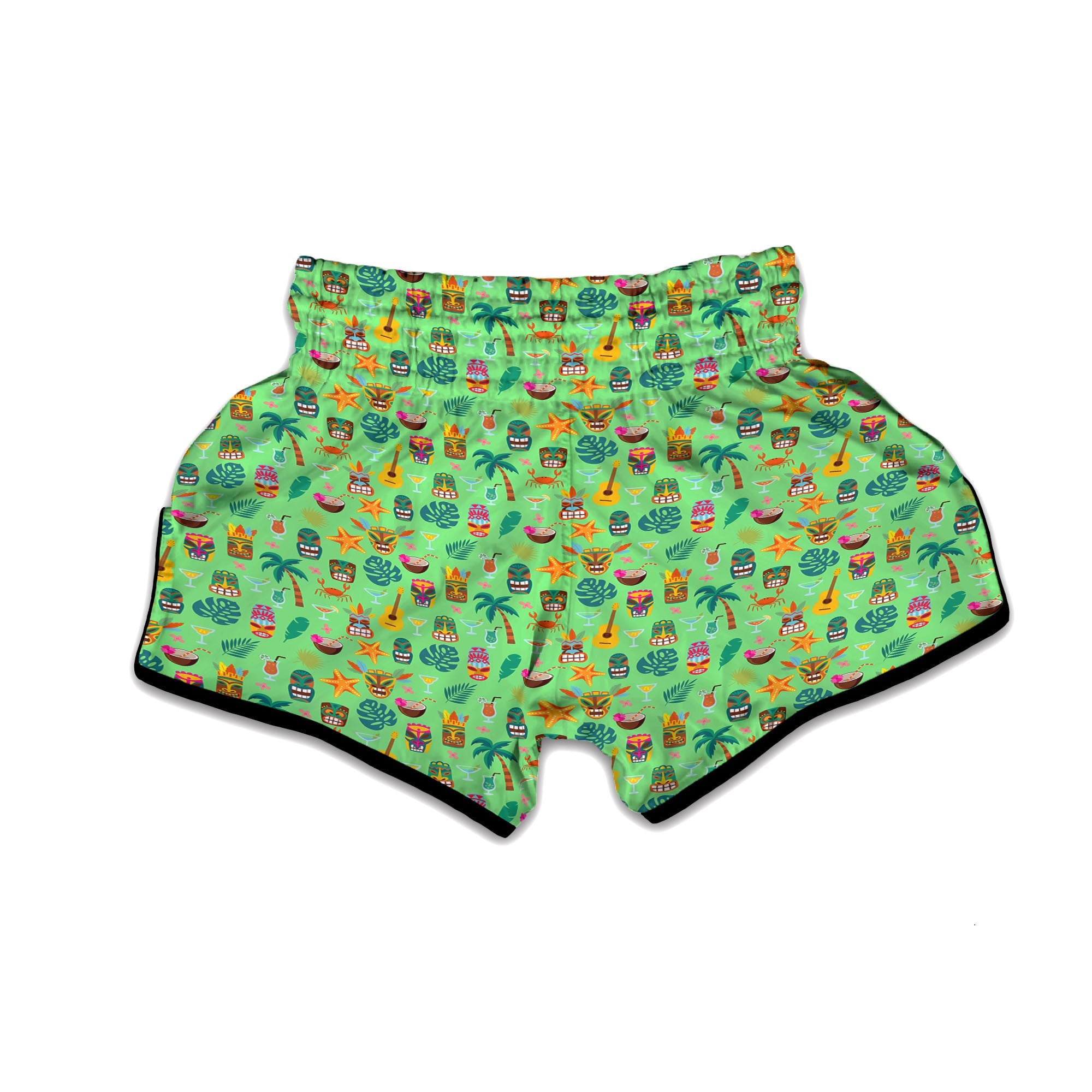 Tiki Colorful Print Pattern Muay Thai Boxing Shorts-grizzshop