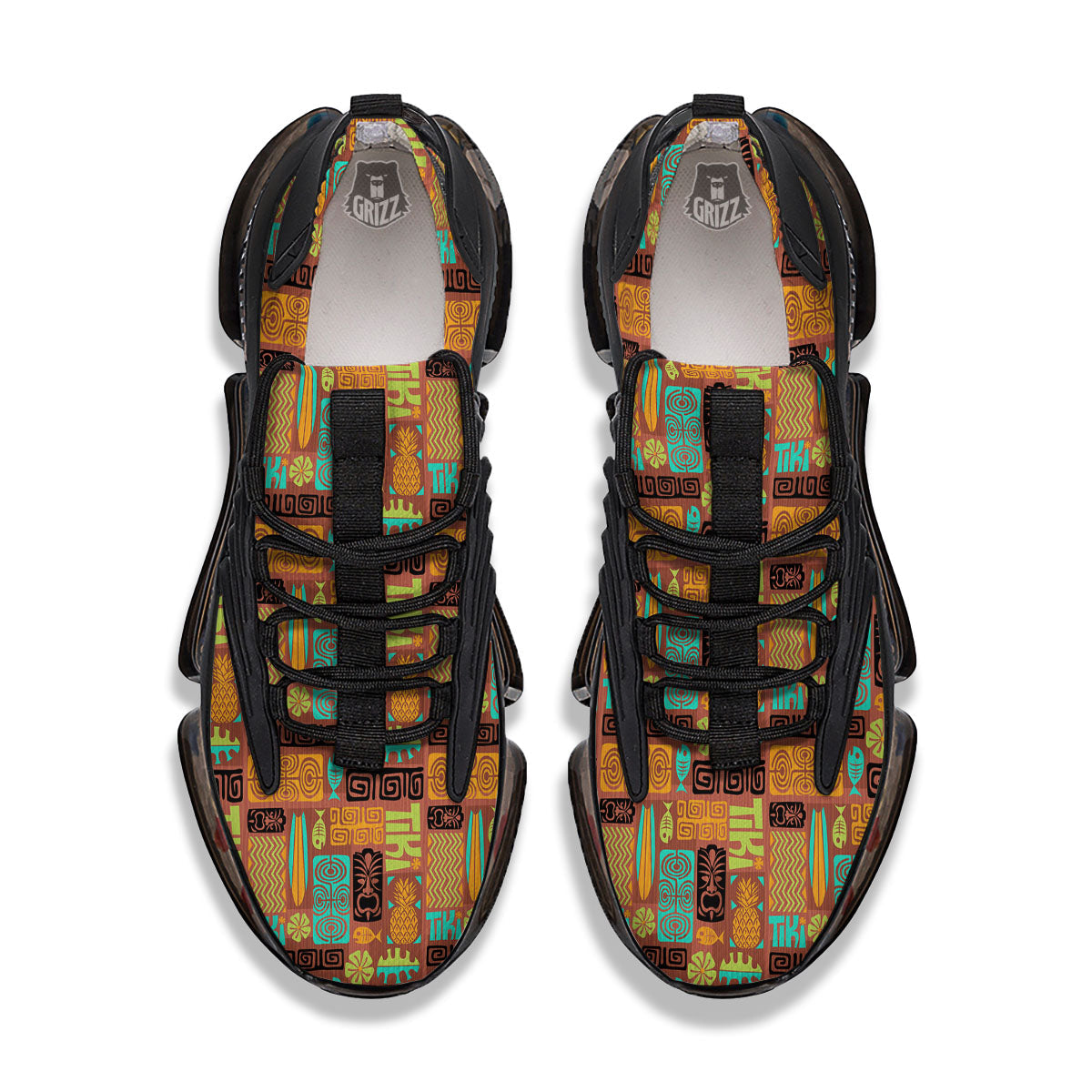 Tiki Ethnic Print Pattern Black Gym Shoes-grizzshop