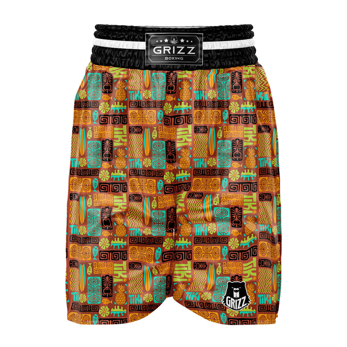 Tiki Ethnic Print Pattern Boxing Shorts-grizzshop