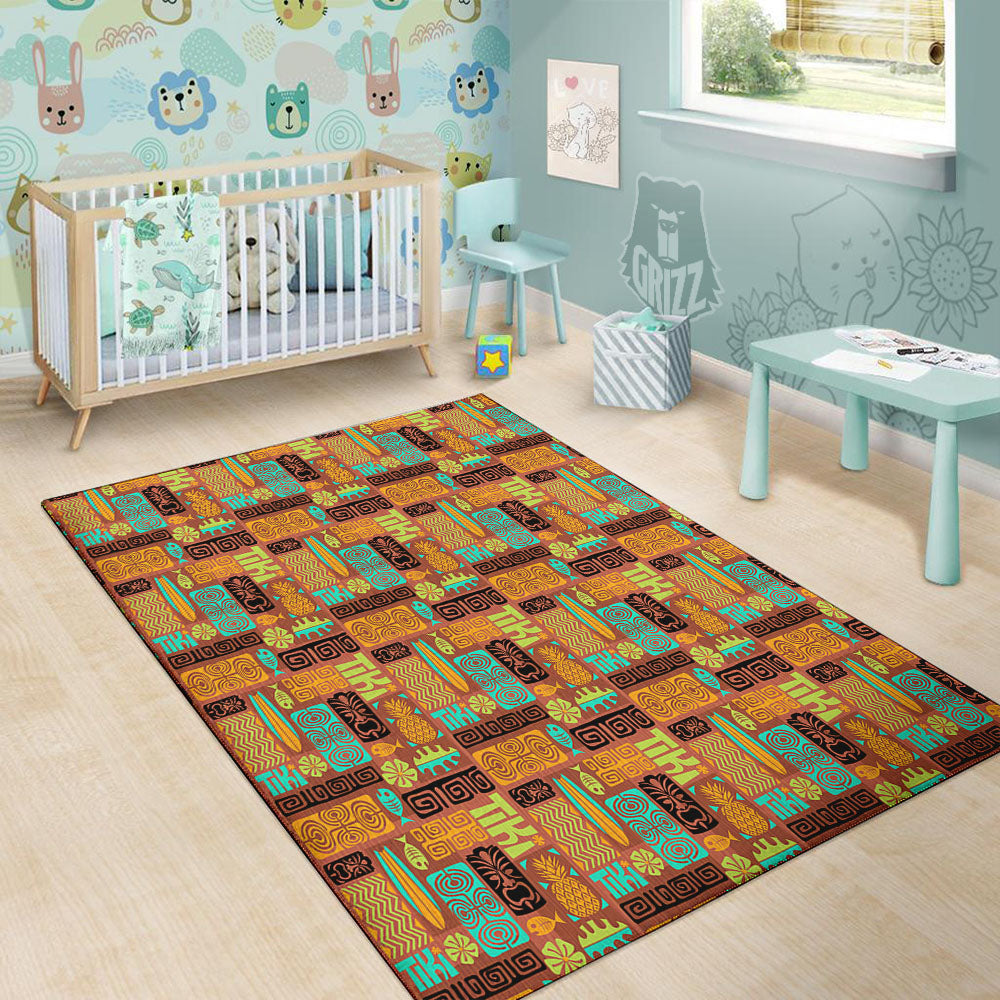 Tiki Ethnic Print Pattern Floor Mat-grizzshop