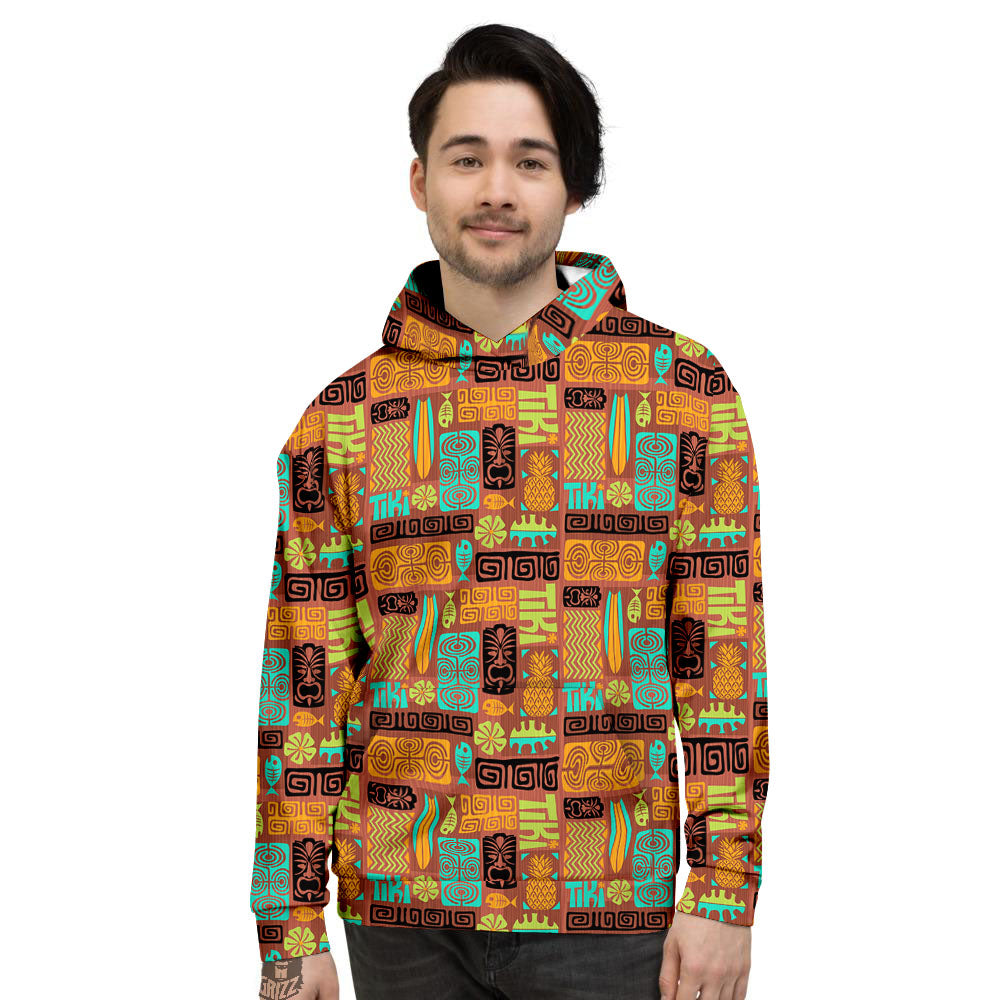 Tiki Ethnic Print Pattern Men's Hoodie-grizzshop