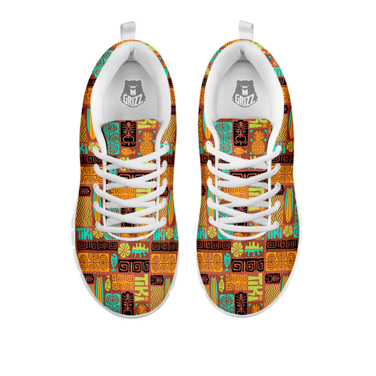 Tiki Ethnic Print Pattern White Sneaker-grizzshop