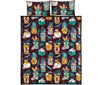 Tiki Fruit Pattern Print Bed Set Quilt-grizzshop