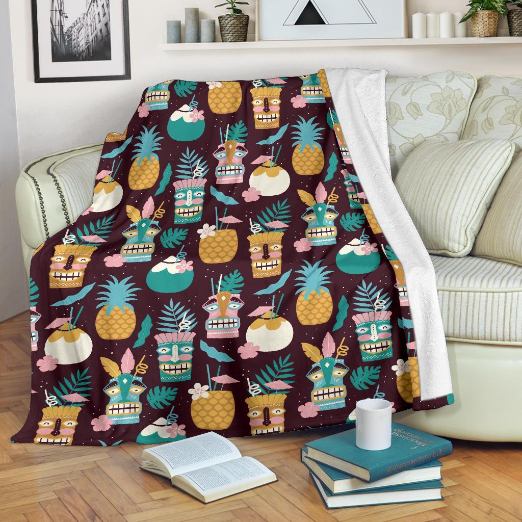 Tiki Fruit Pattern Print Blanket-grizzshop