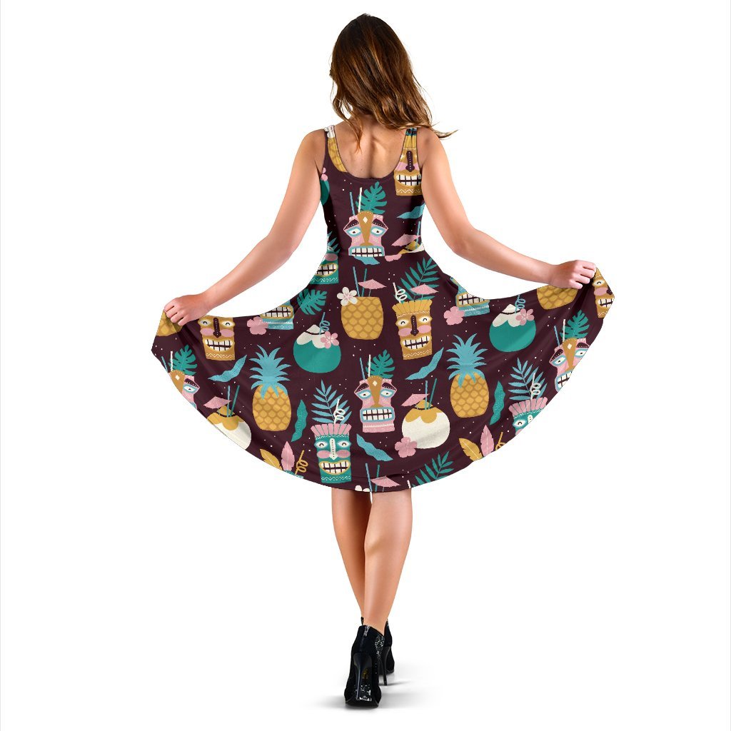 Tiki Fruit Pattern Print Dress-grizzshop
