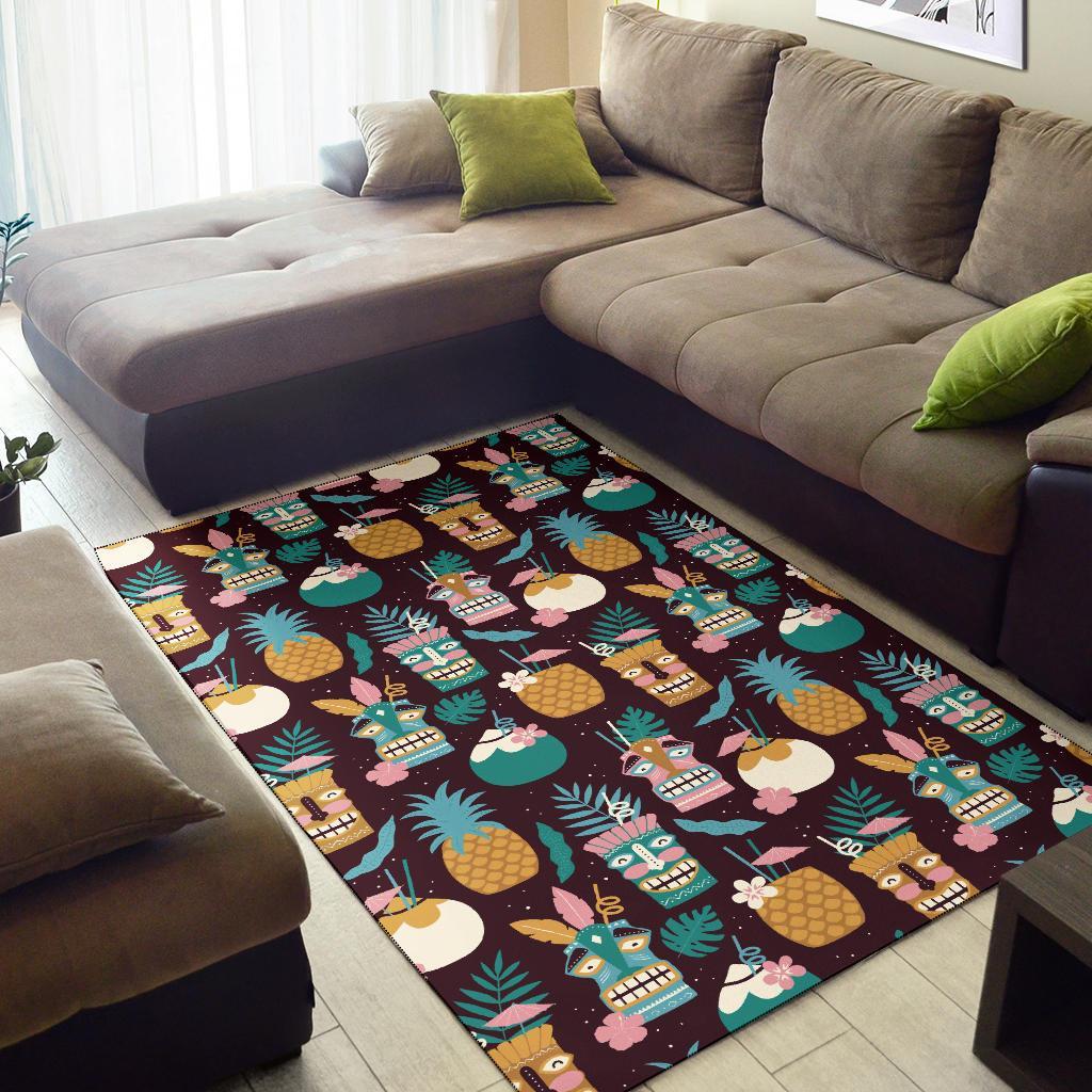 Tiki Fruit Pattern Print Floor Mat-grizzshop