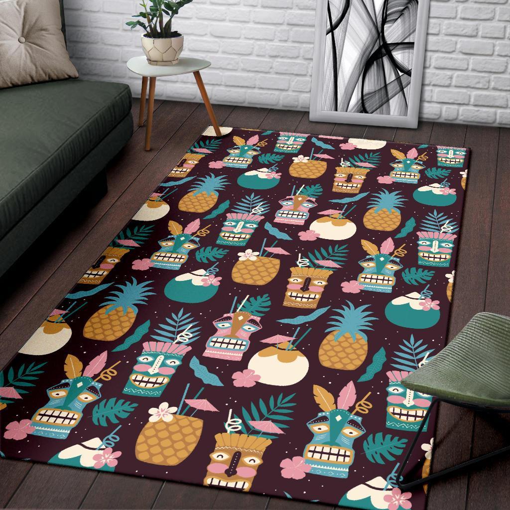 Tiki Fruit Pattern Print Floor Mat-grizzshop