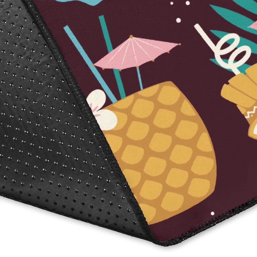 Tiki Fruit Pattern Print Floor Mat-grizzshop
