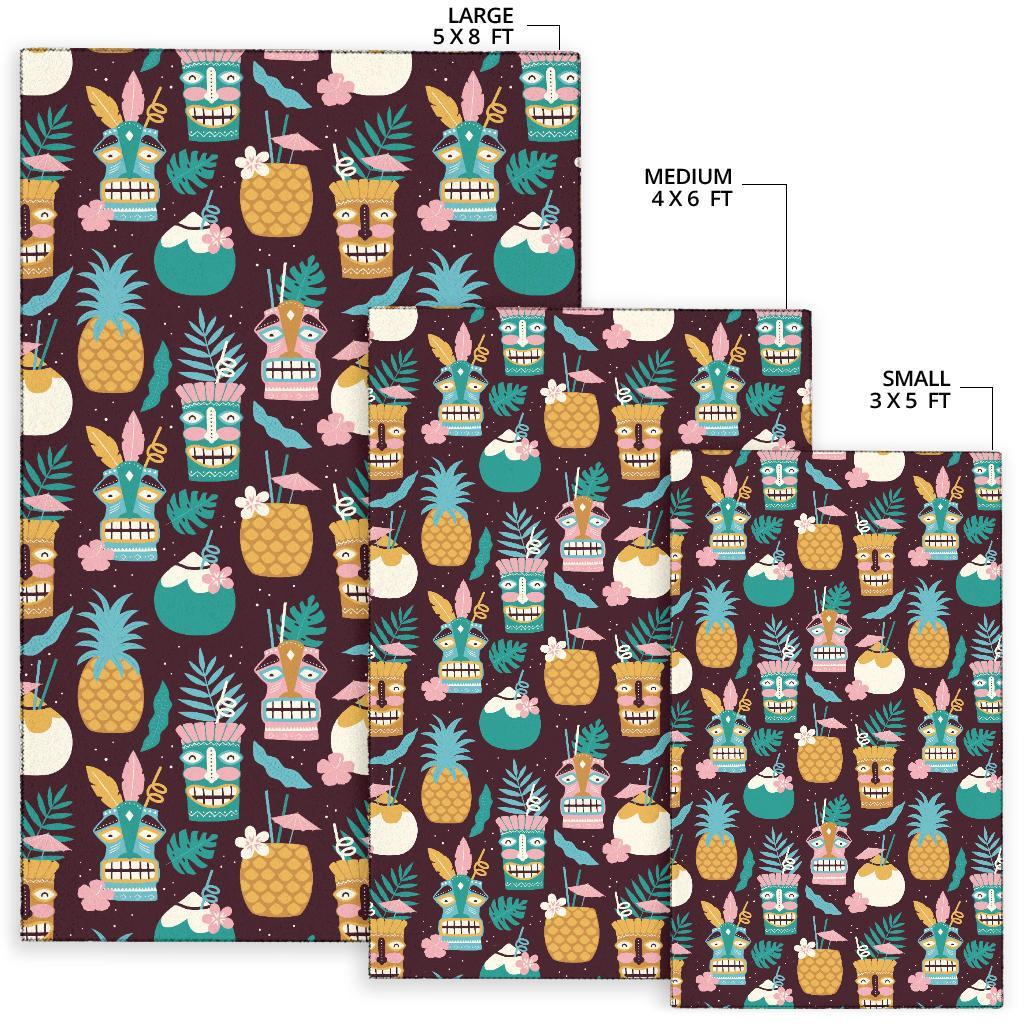 Tiki Fruit Pattern Print Floor Mat-grizzshop