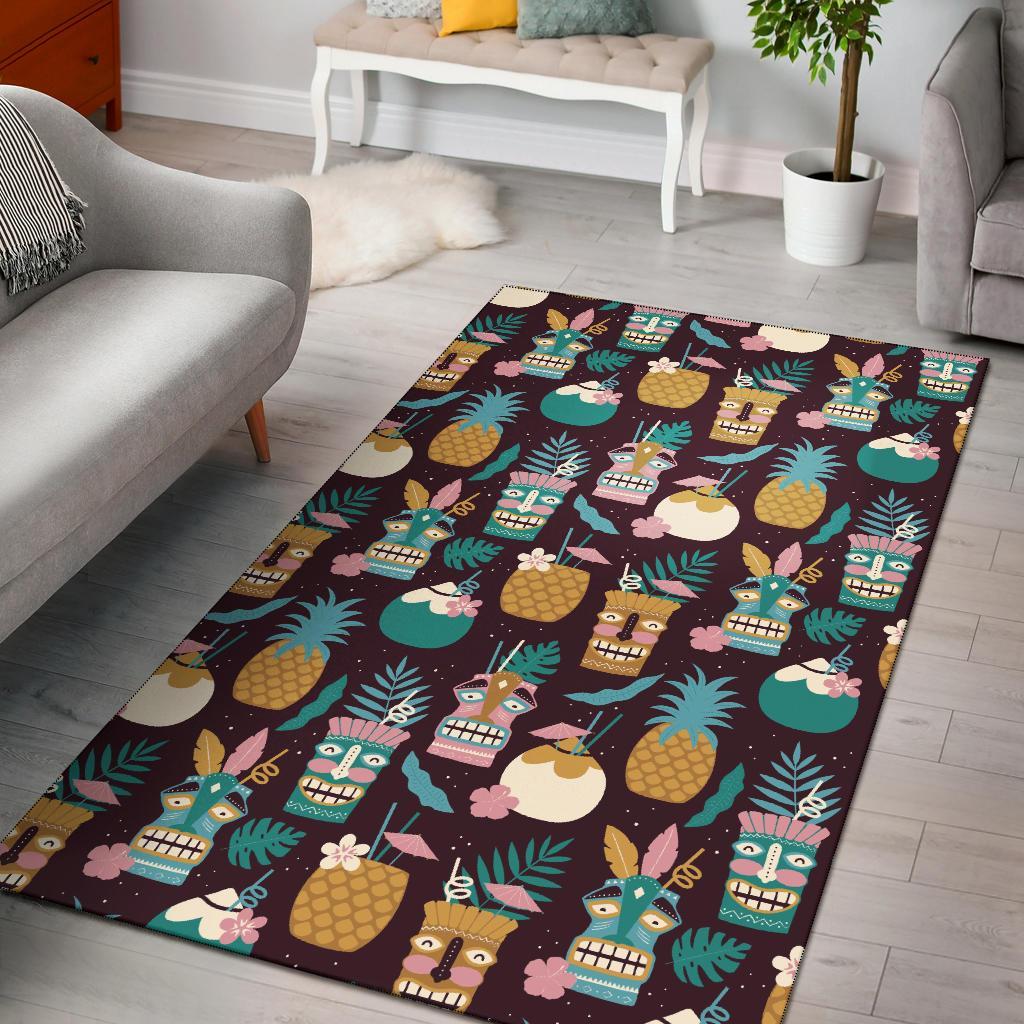 Tiki Fruit Pattern Print Floor Mat-grizzshop