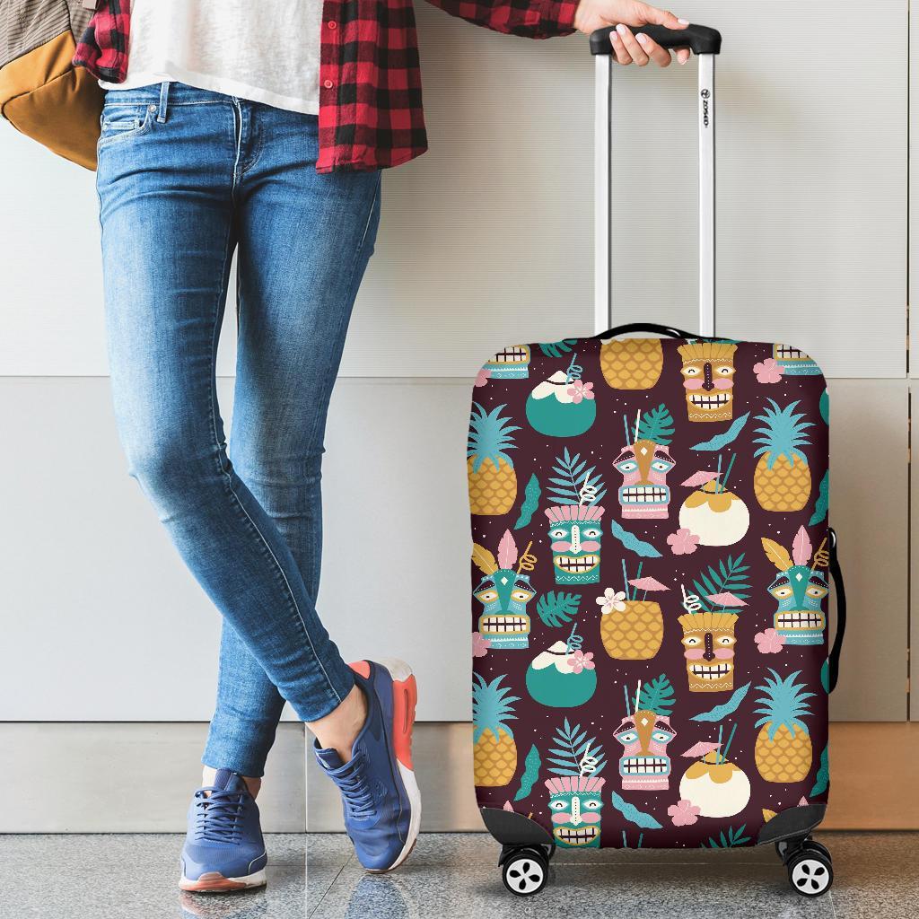 Tiki Fruit Pattern Print Luggage Cover Protector-grizzshop