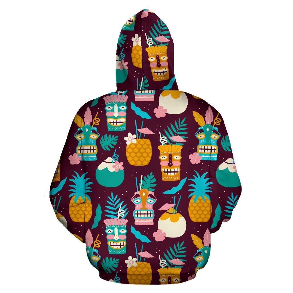 Tiki Fruit Pattern Print Men Women Pullover Hoodie-grizzshop