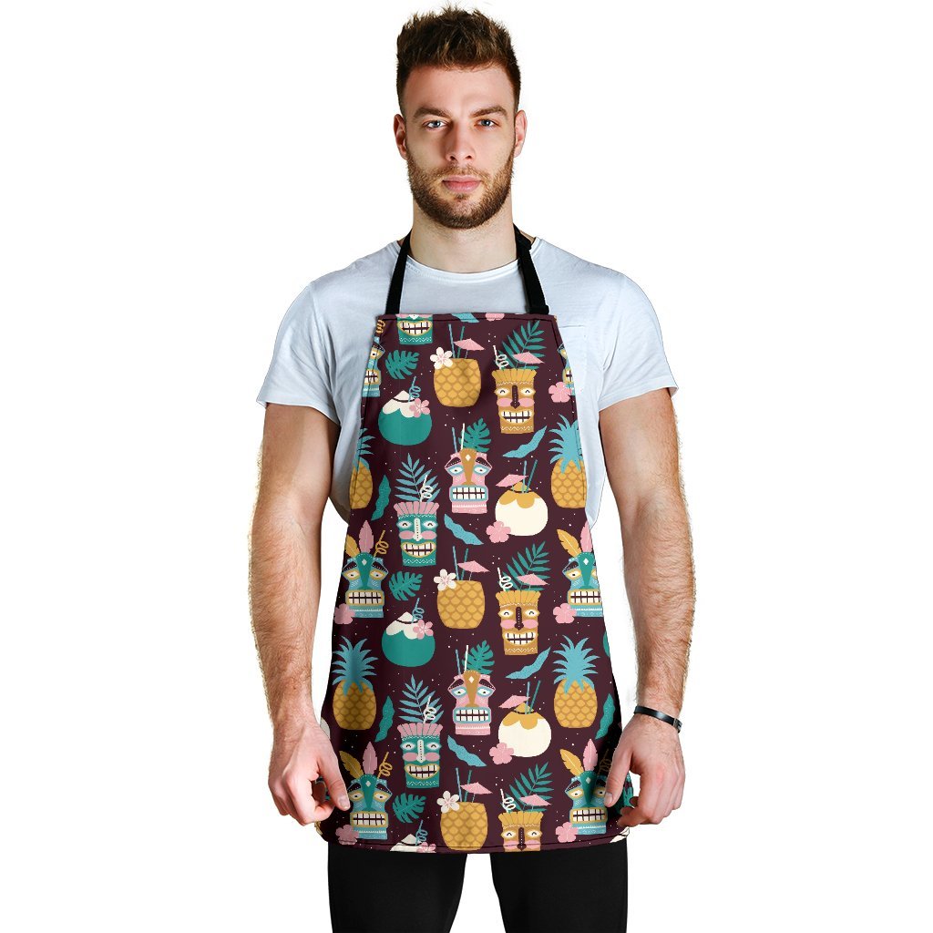 Tiki Fruit Pattern Print Men's Apron-grizzshop