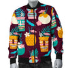 Tiki Fruit Pattern Print Men's Bomber Jacket-grizzshop