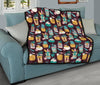 Tiki Fruit Pattern Print Quilt-grizzshop