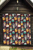 Tiki Fruit Pattern Print Quilt-grizzshop