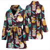 Tiki Fruit Pattern Print Women Long Robe-grizzshop