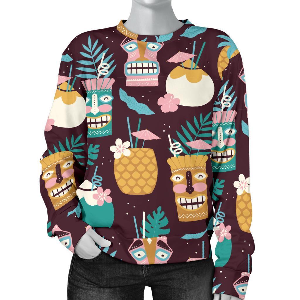 Tiki Fruit Pattern Print Women's Sweatshirt-grizzshop