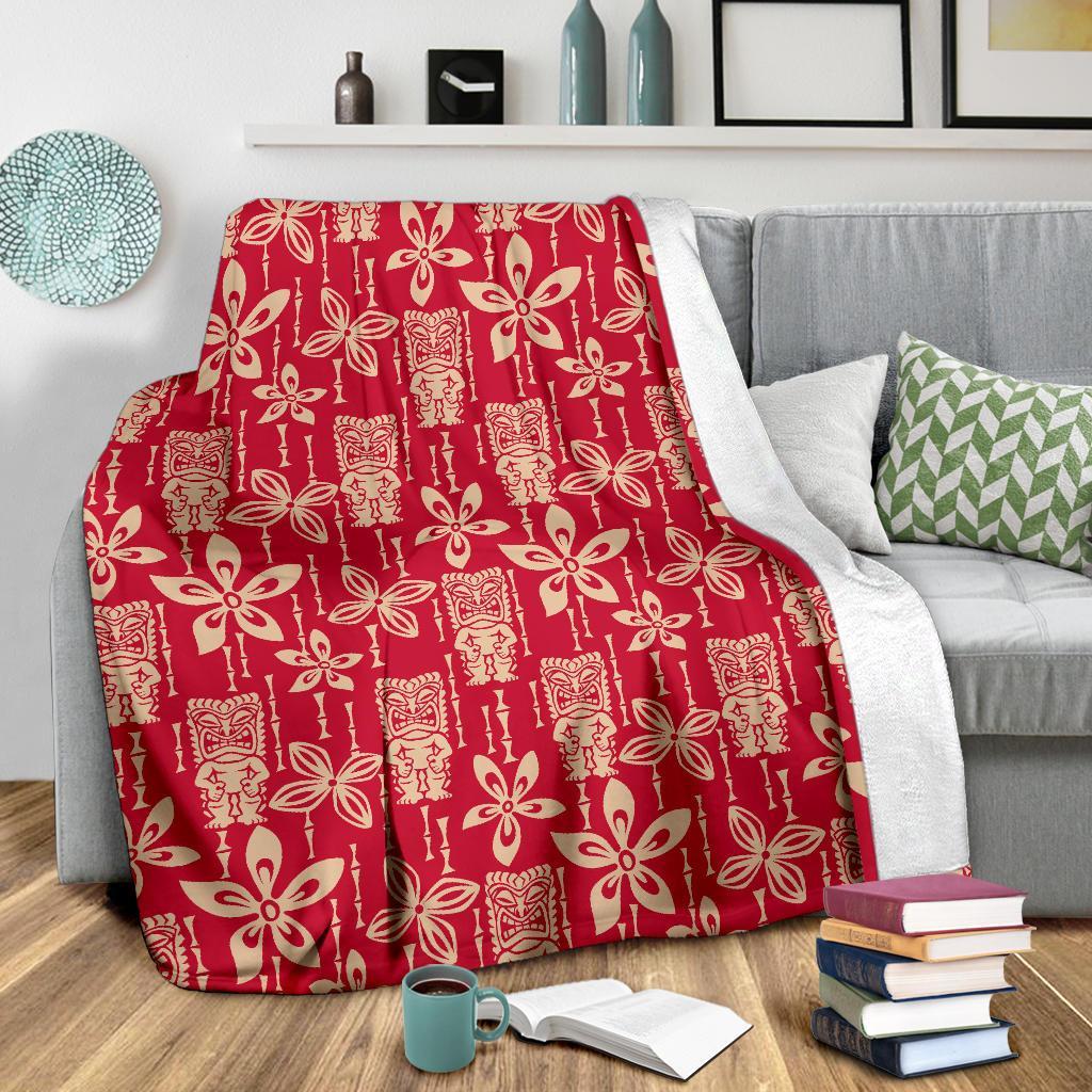 Tiki Hawaiian Pattern Print Blanket-grizzshop