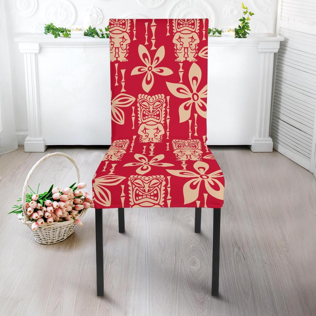 Tiki Hawaiian Pattern Print Chair Cover-grizzshop