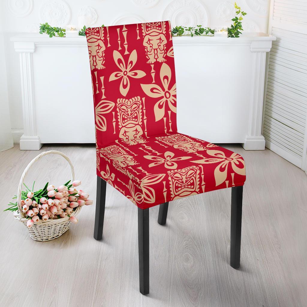 Tiki Hawaiian Pattern Print Chair Cover-grizzshop