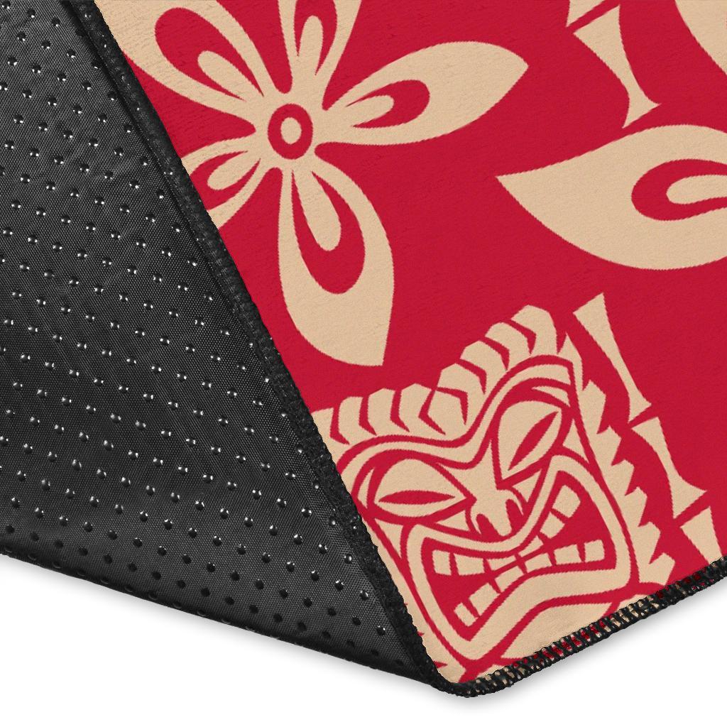 Tiki Hawaiian Pattern Print Floor Mat-grizzshop
