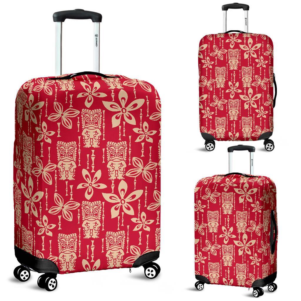 Tiki Hawaiian Pattern Print Luggage Cover Protector-grizzshop