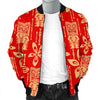 Tiki Hawaiian Pattern Print Men's Bomber Jacket-grizzshop