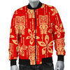 Tiki Hawaiian Pattern Print Men's Bomber Jacket-grizzshop