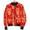 Tiki Hawaiian Pattern Print Men's Bomber Jacket-grizzshop