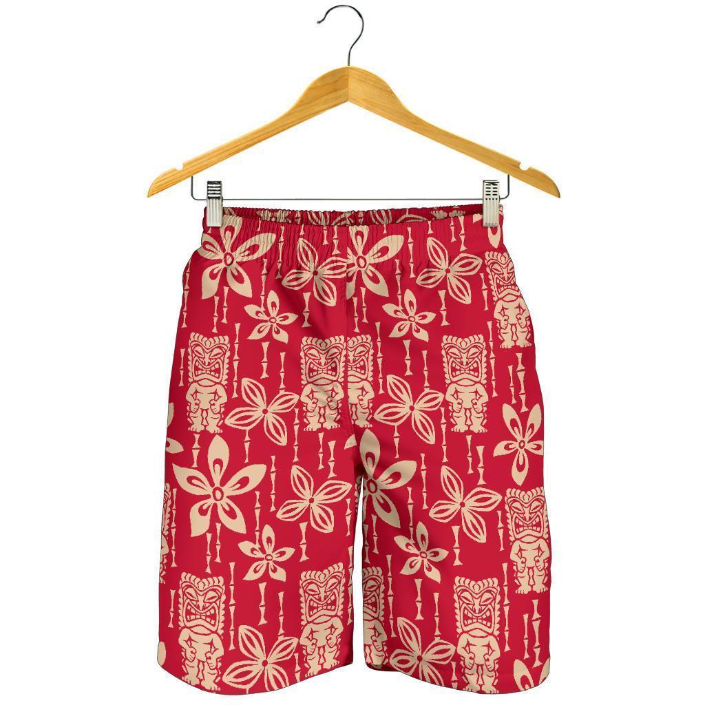 Tiki Hawaiian Pattern Print Men's Shorts-grizzshop