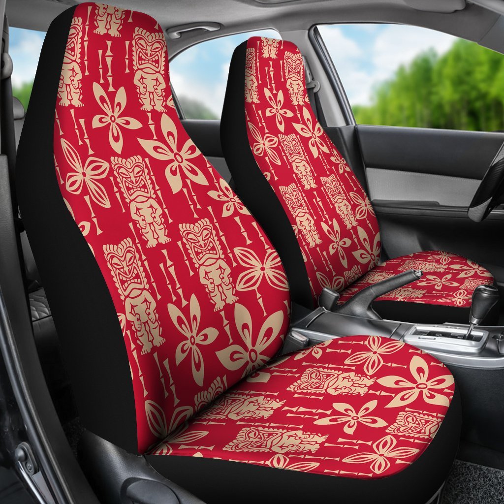 Tiki Hawaiian Pattern Print Universal Fit Car Seat Covers-grizzshop