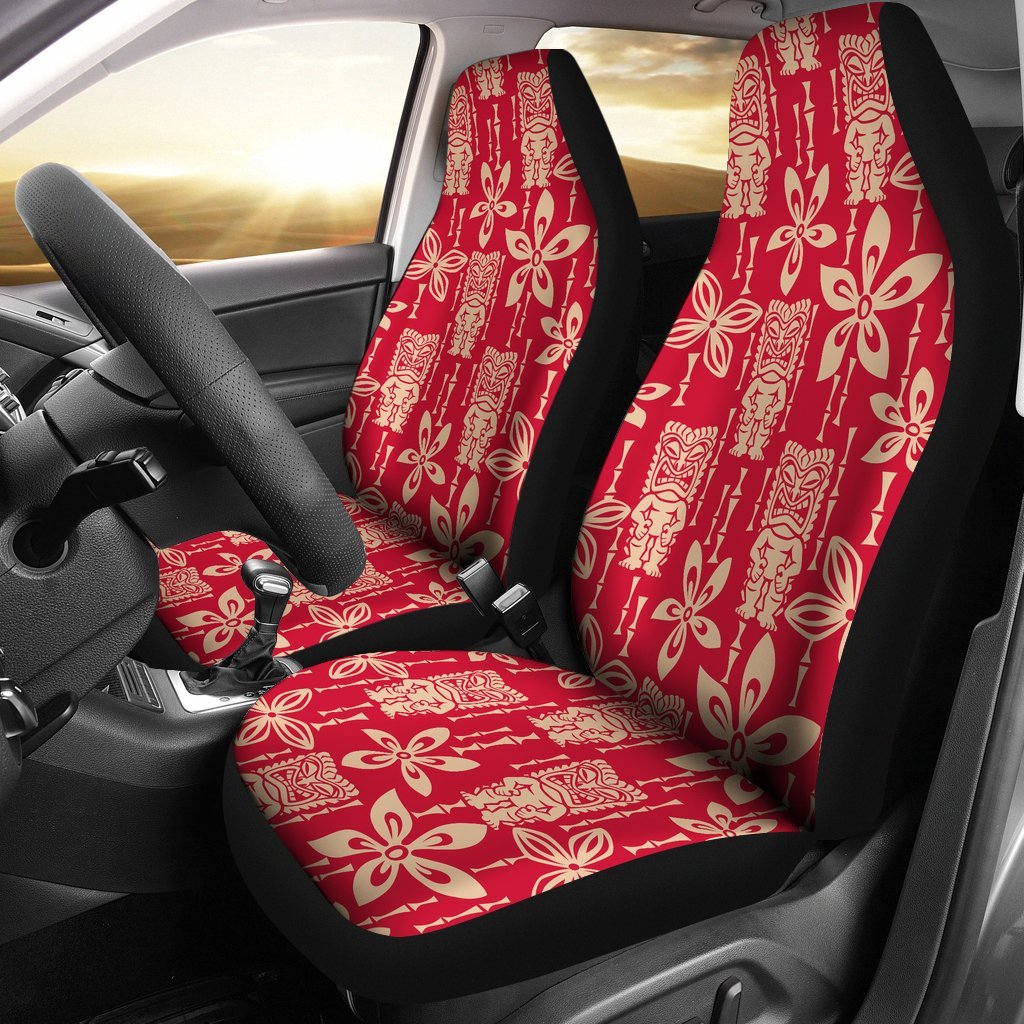 Tiki Hawaiian Pattern Print Universal Fit Car Seat Covers-grizzshop