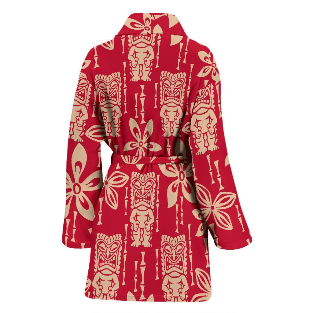 Tiki Hawaiian Pattern Print Women Long Robe-grizzshop