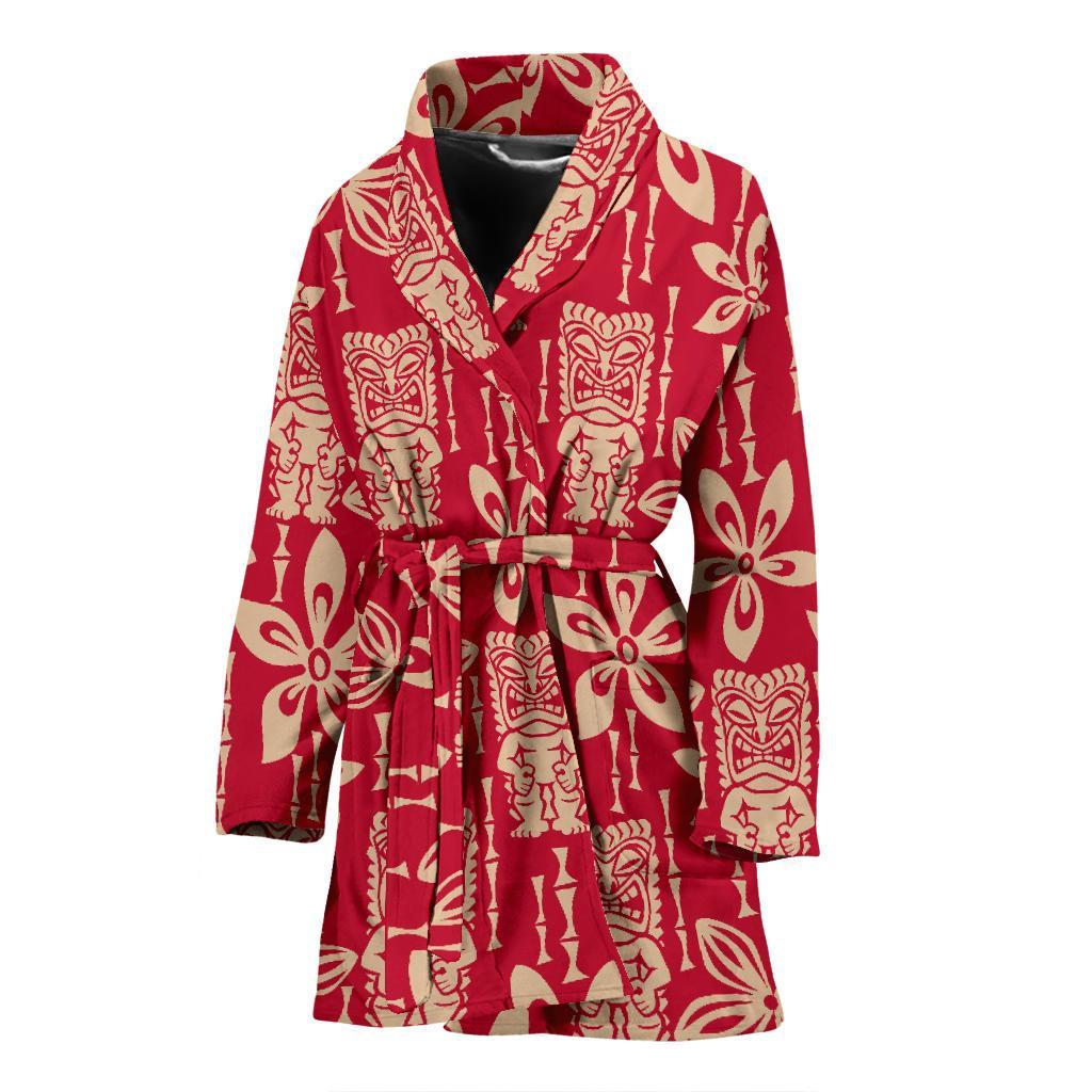 Tiki Hawaiian Pattern Print Women Long Robe-grizzshop