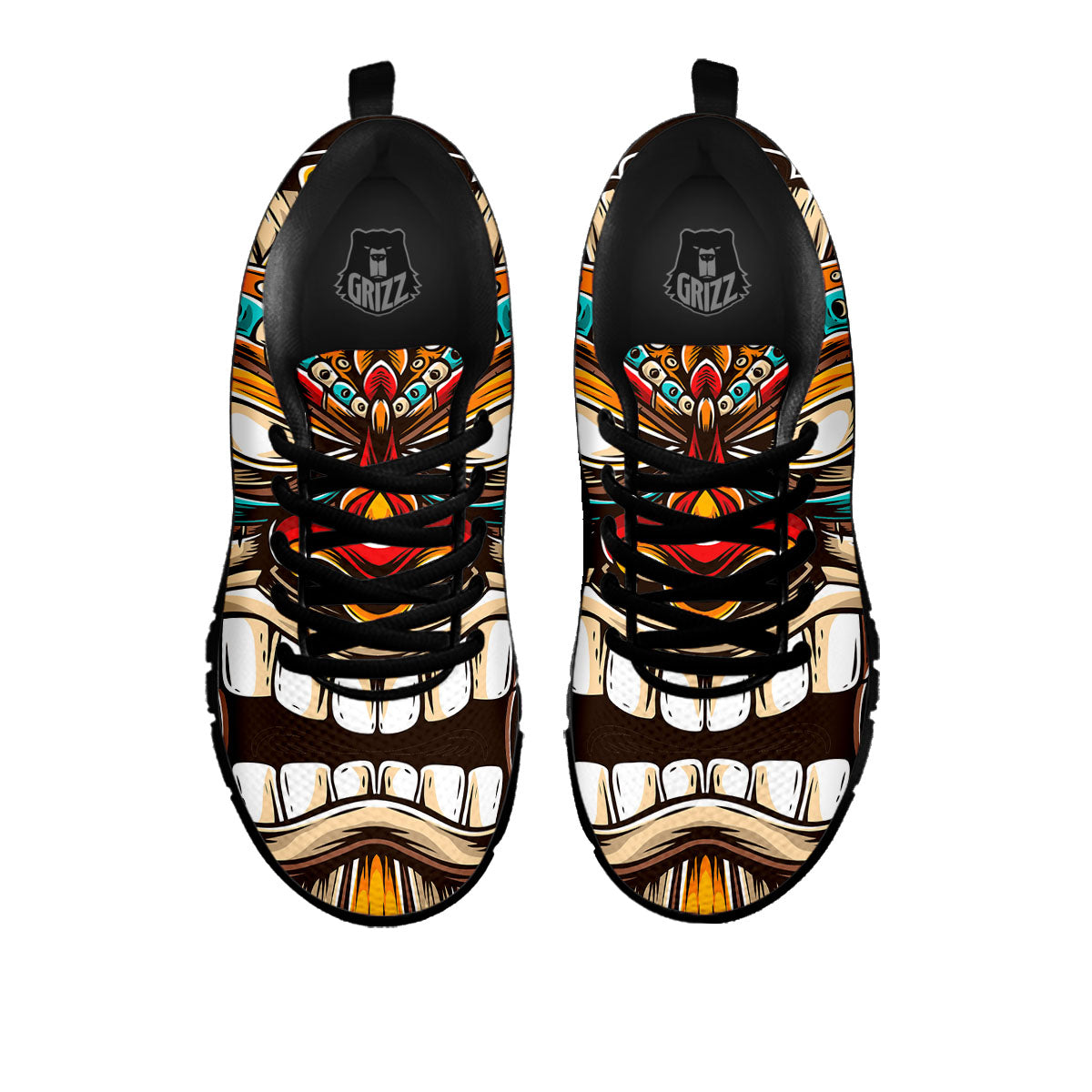 Tiki Hawaiian Print Black Sneaker-grizzshop
