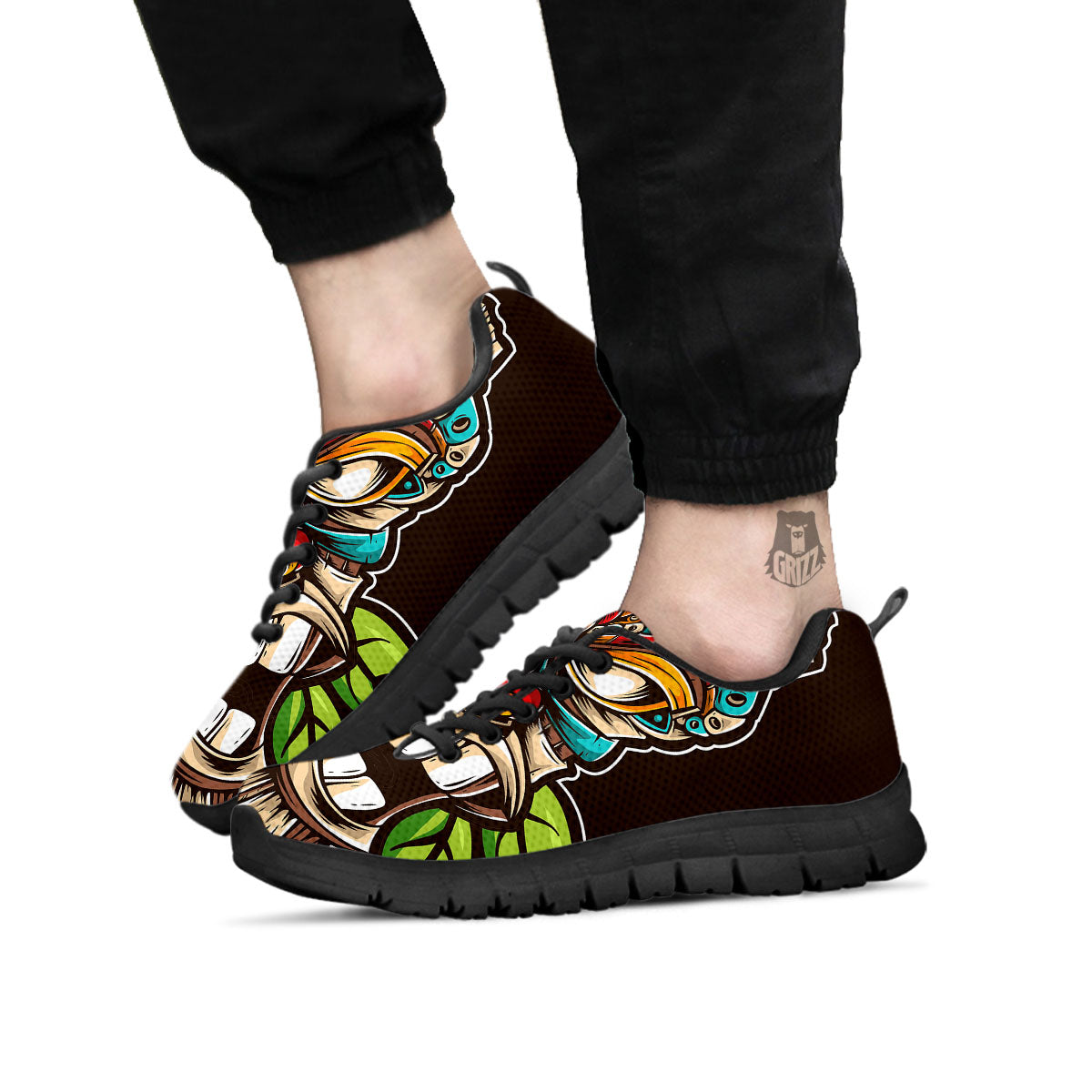Tiki Hawaiian Print Black Sneaker-grizzshop