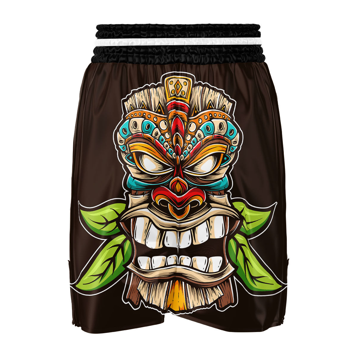 Tiki Hawaiian Print Boxing Shorts-grizzshop