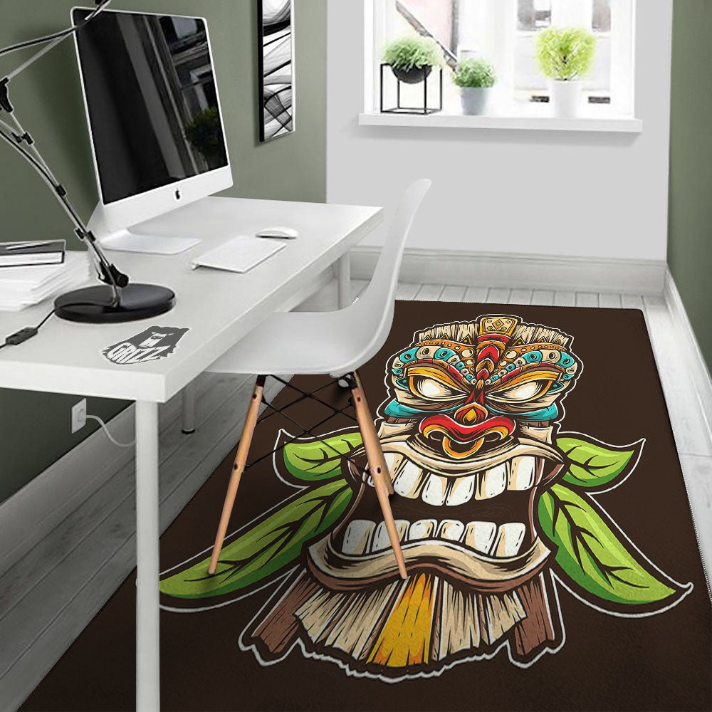 Tiki Hawaiian Print Floor Mat-grizzshop